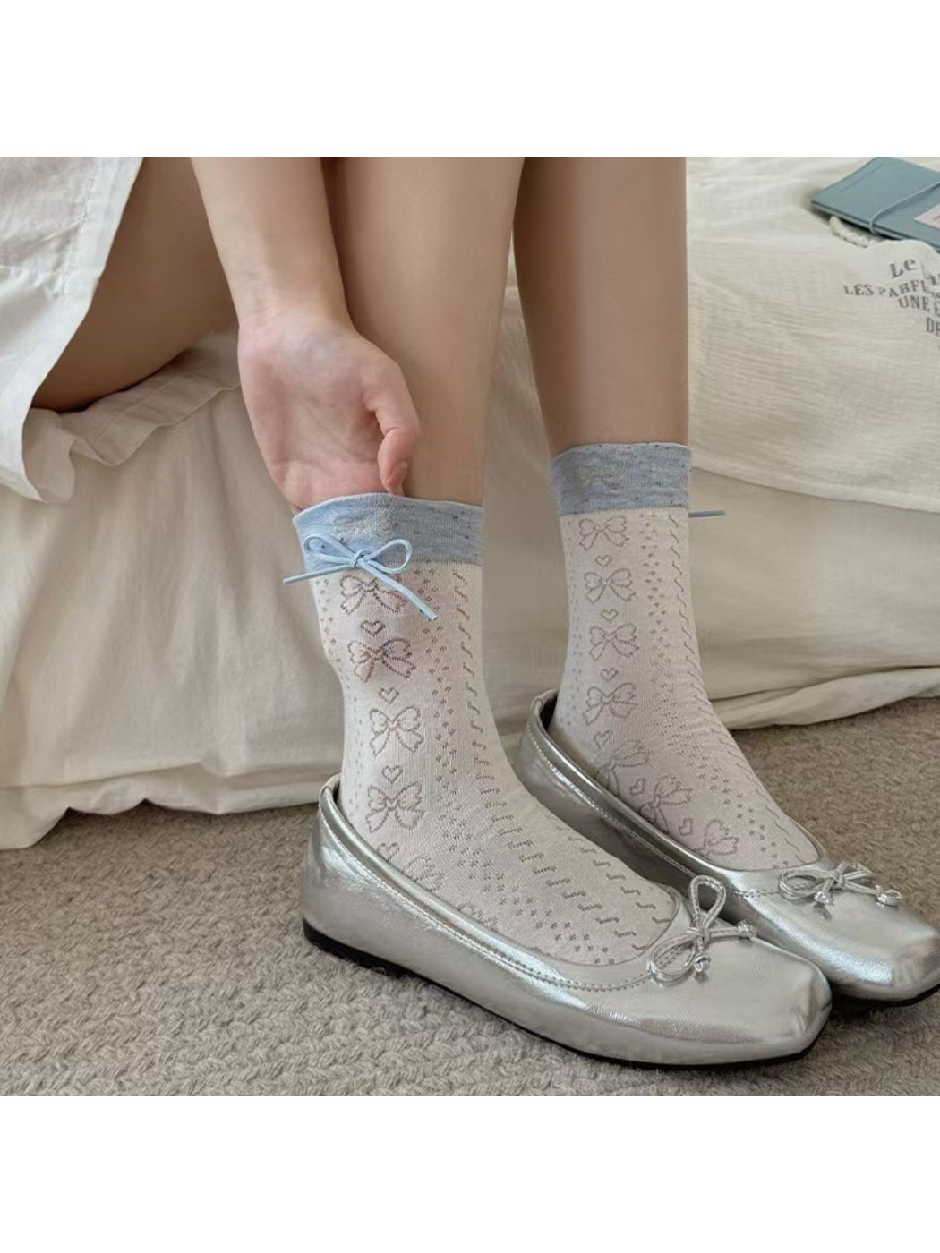 Rufia - Delicate Bow Cuff Crew Socks product image 1