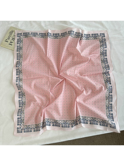 Scarvii - Printed Polka Dot Square Neck Scarf