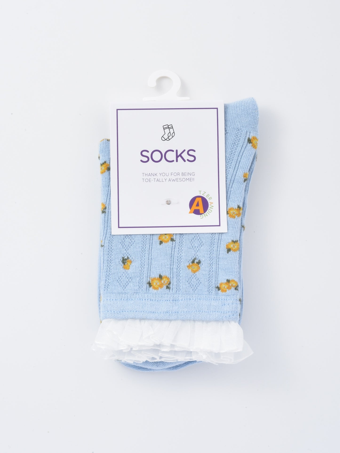 Rufia - Lace Ruffle Floral Knit Crew Socks