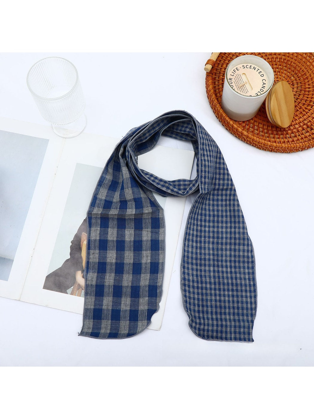 Scarvii - Vintage Plaid Check Pattern Long Scarf