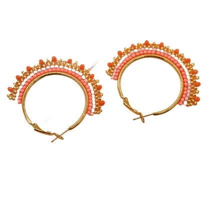 Earwish - Boho Beaded Hoop Tassel Earrings - Elegant & Playful