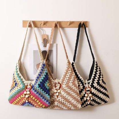 Cosbai - Crochet Pattern With A Zigzag Design V Shape Bag