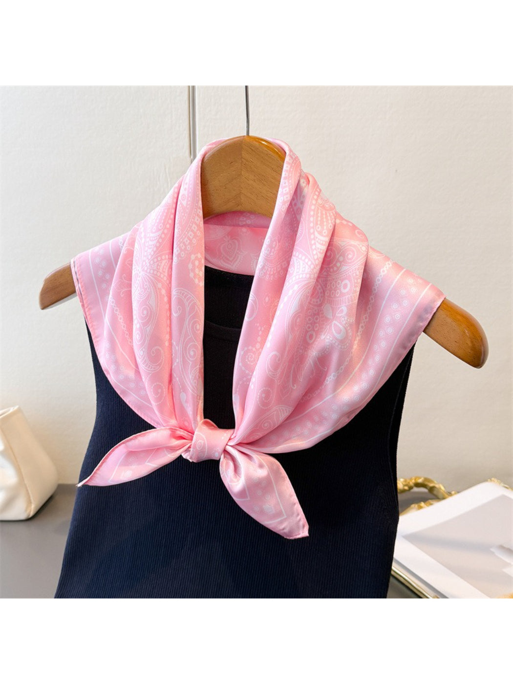 Scarvii Burgundy Paisley Square Scarf