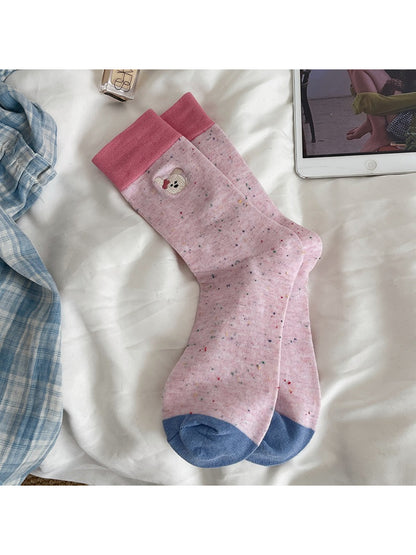 Rufia - Colour Block Animal Crew Socks