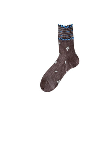 Rufia - Casual Floral Knit Crew Socks product image 5
