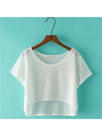 Crosa - White Loose Fit Short Beach Cover Up