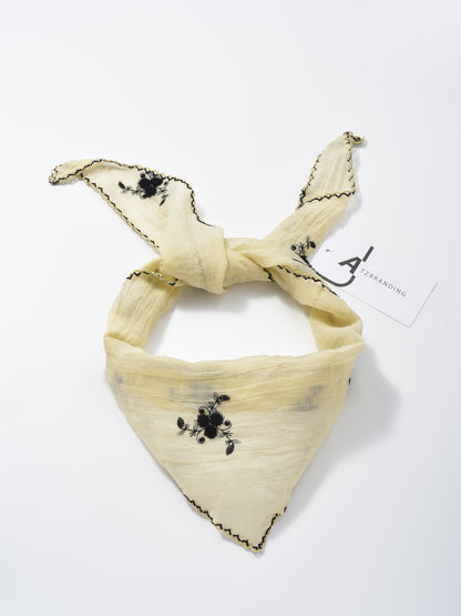 Scarvii Soft Botanical Print Triangle Scarf