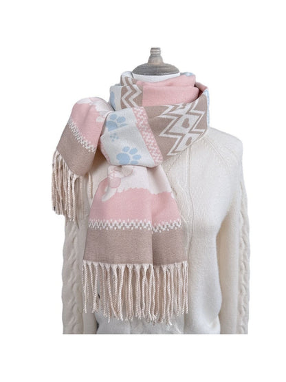 Scarvii - Sweet Puppy Knit Tassel Scarf