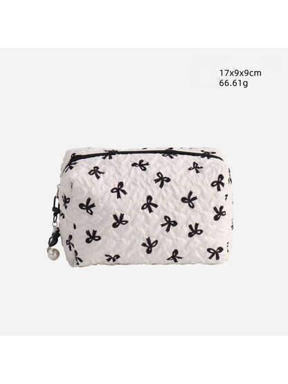 Cosbai - Bow Detail Bucket and Pouch Storage Bag