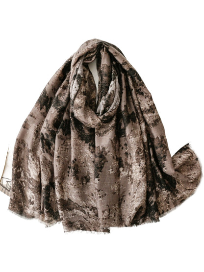Scarvii - Vintage Dark Ombre Print Scarf