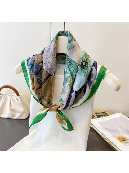 Scarvii - Romantic Floral Print Square Scarf