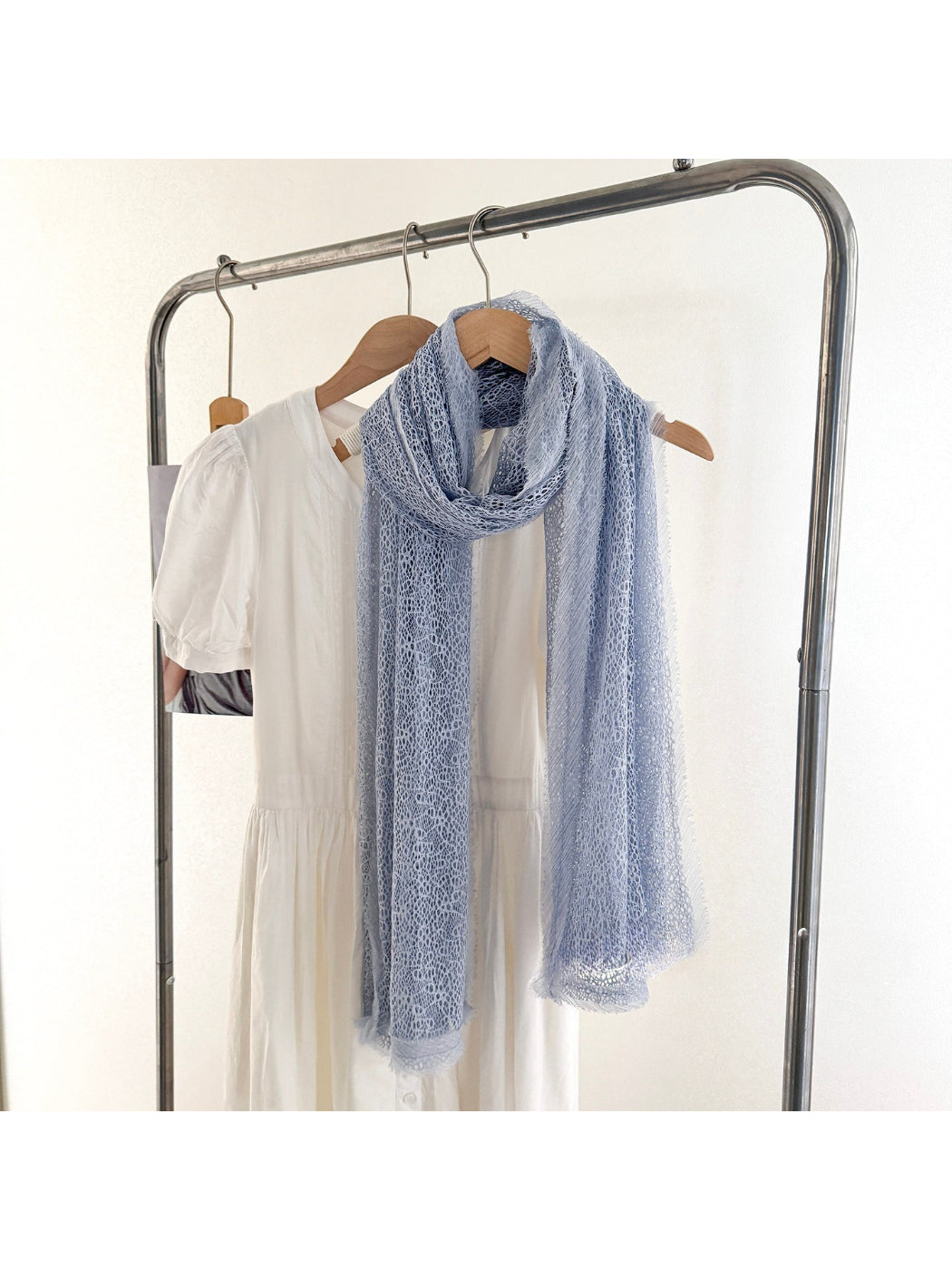 Scarvii - Mesh Fringe Long Scarf