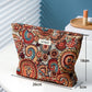 Cosbai - Boho Orange Floral Clutch Bag Zippered Organizer