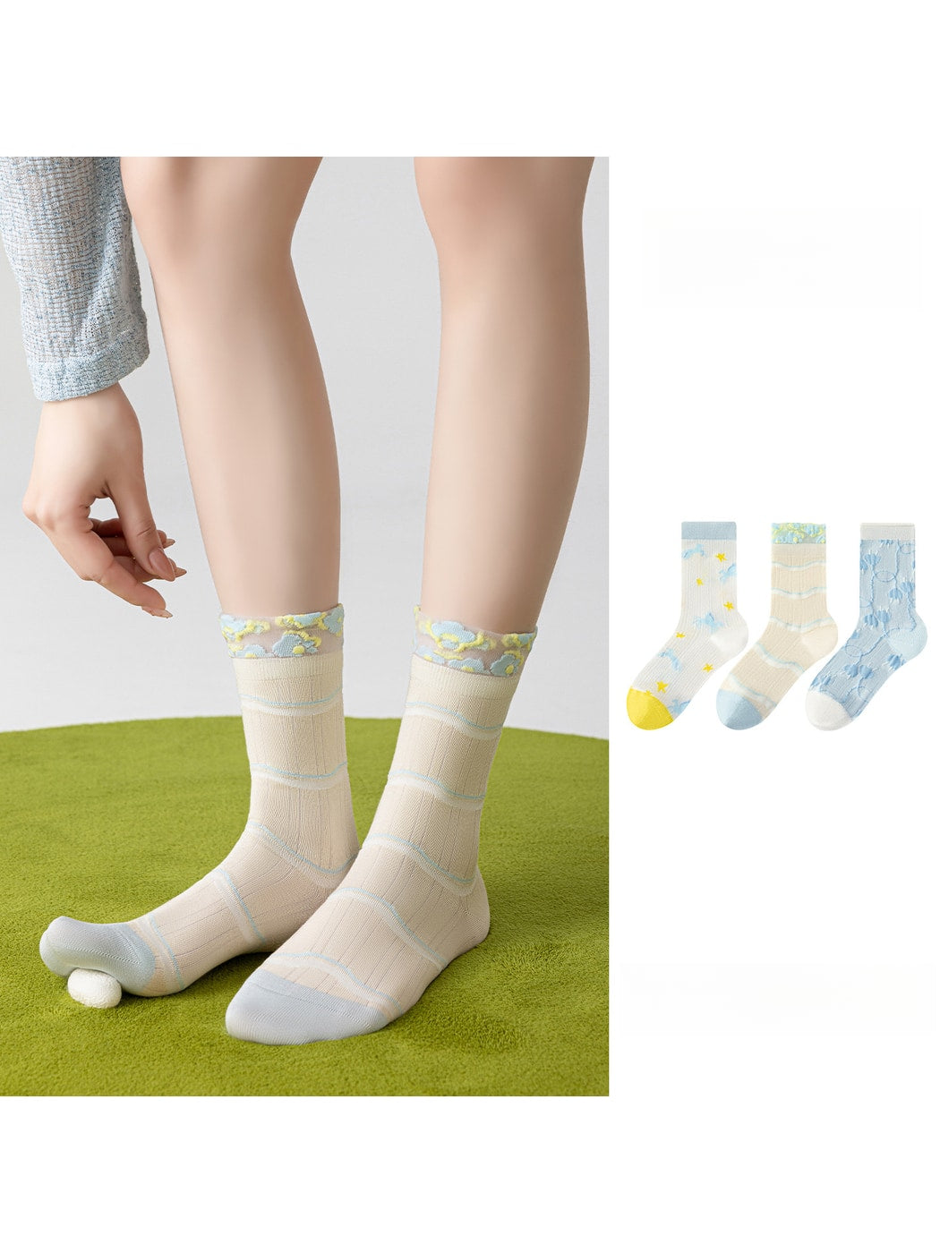 Rufia - Cute Artistic Patterns Crew Socks