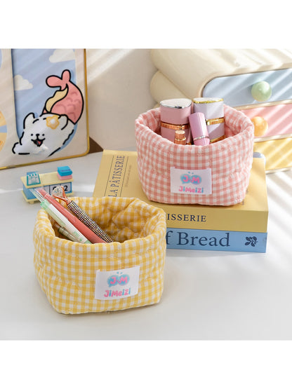 Cosbai - Modern Gingham Miscellaneous Storage Basket
