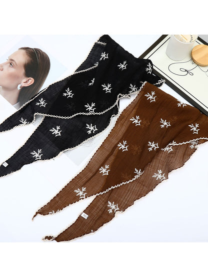 Scarvii - Simple Lace Trim Fashion Triangle Bandana