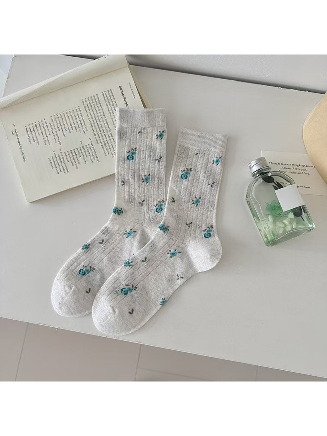 Rufia - Sweet Floral Printed Casual Women's Crew Socks
