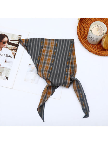 Scarvii - Geometric Printed Color-Block Triangle Bandana