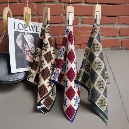 Scarvii - Letter Print Checkered Scarf