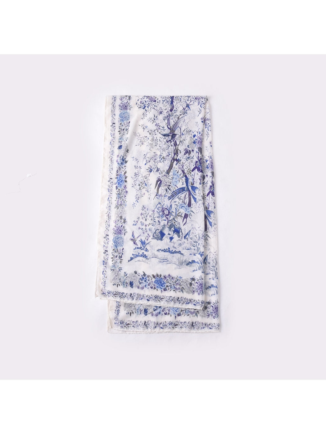 Scarvii - Lightweight Floral and Bird Print Shawl