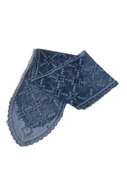 Scarvii - Scalloped Edges Star Pattern Lace Scarf