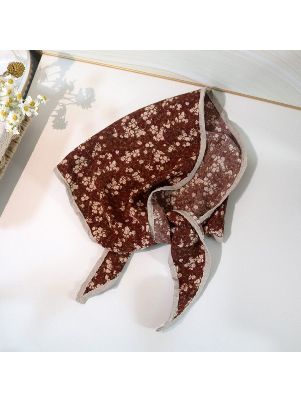 Scarvii - Floral Bandana Style Square Scarf