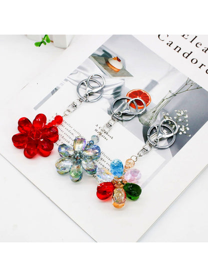 Koco Crystal Bloom Keychain Charm with floral motif