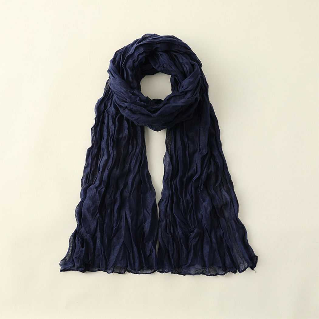 Scarvii - Solid Color Lightweight Ruched Scarf