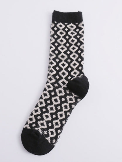Rufia - Vintage Black-White Winter Socks