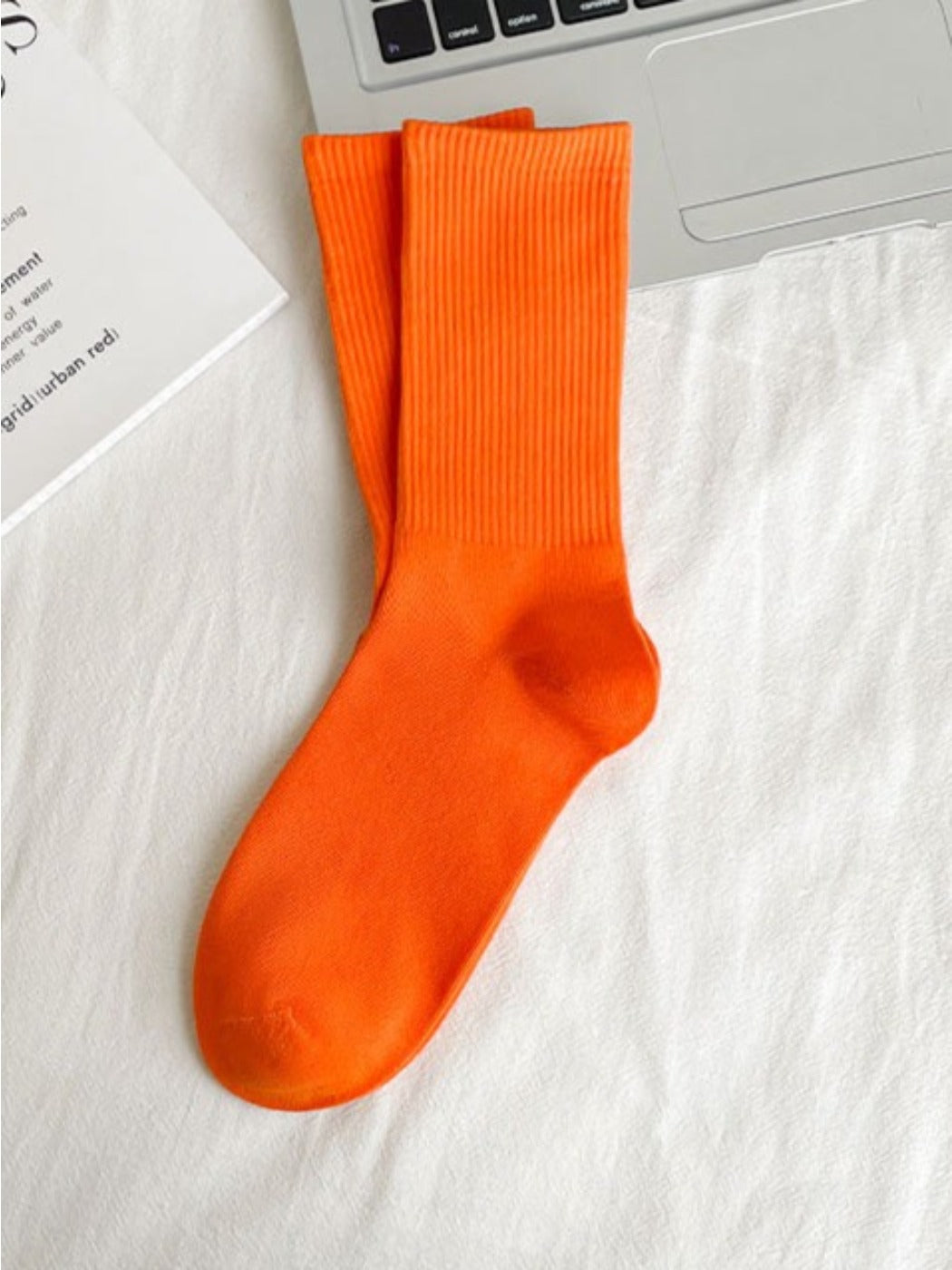 Rufia - Candy Colorful Solid Mid-Calf Socks