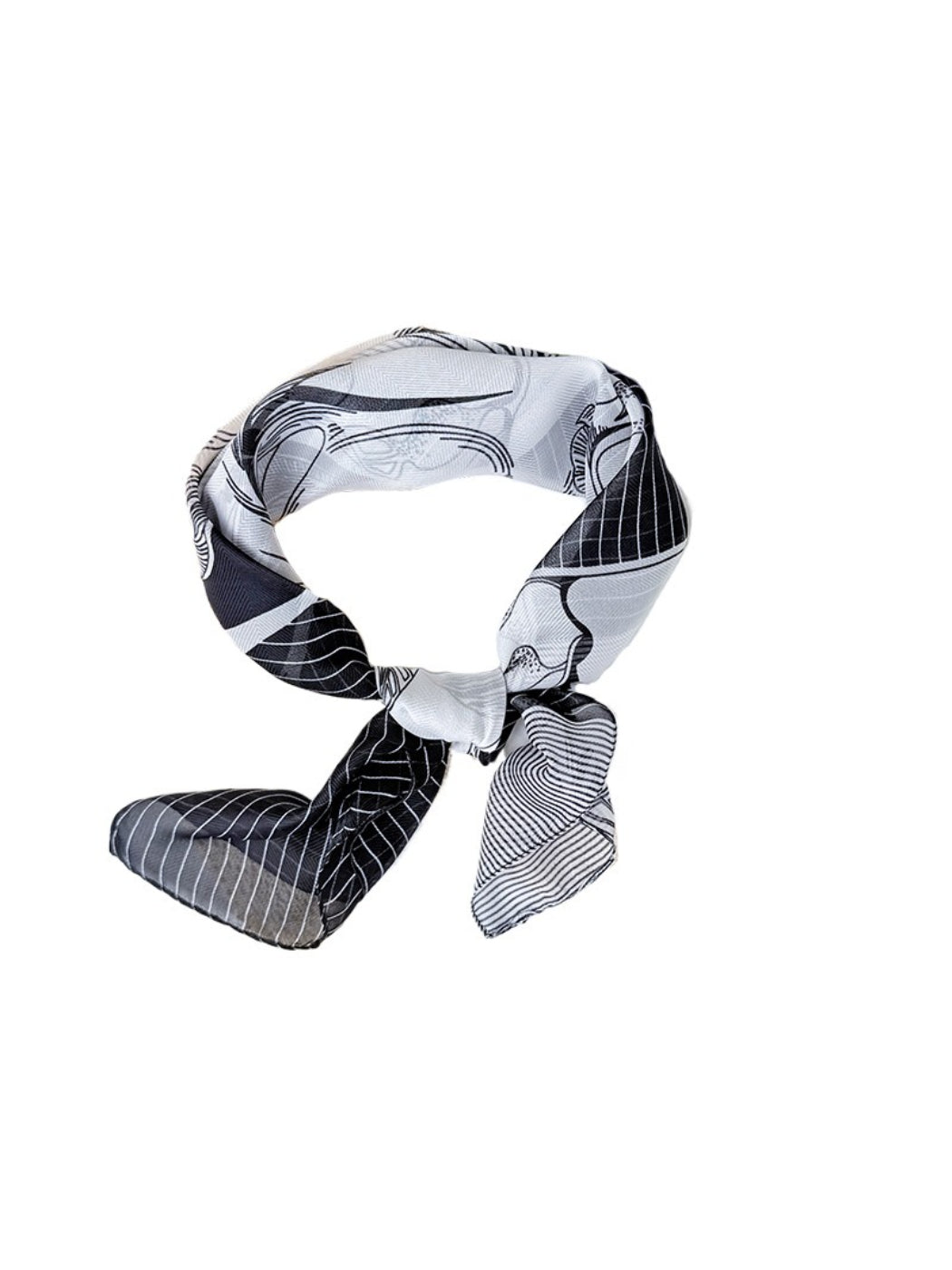 Scarvii Abstract Line Square Scarf displayed flat highlighting square shape and abstract design