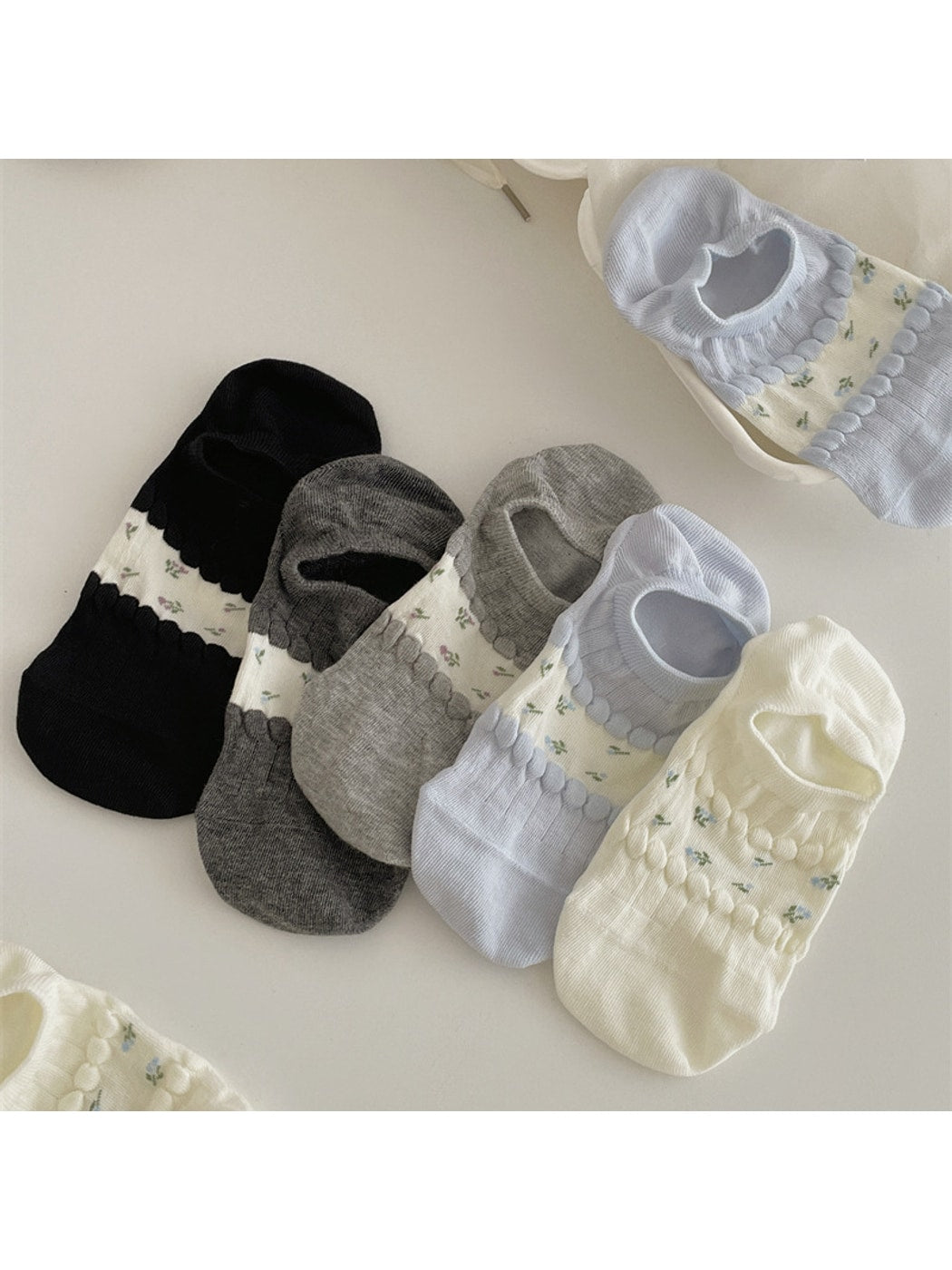 Rufia - Sweet Floral Patchwork Low Ankle Socks