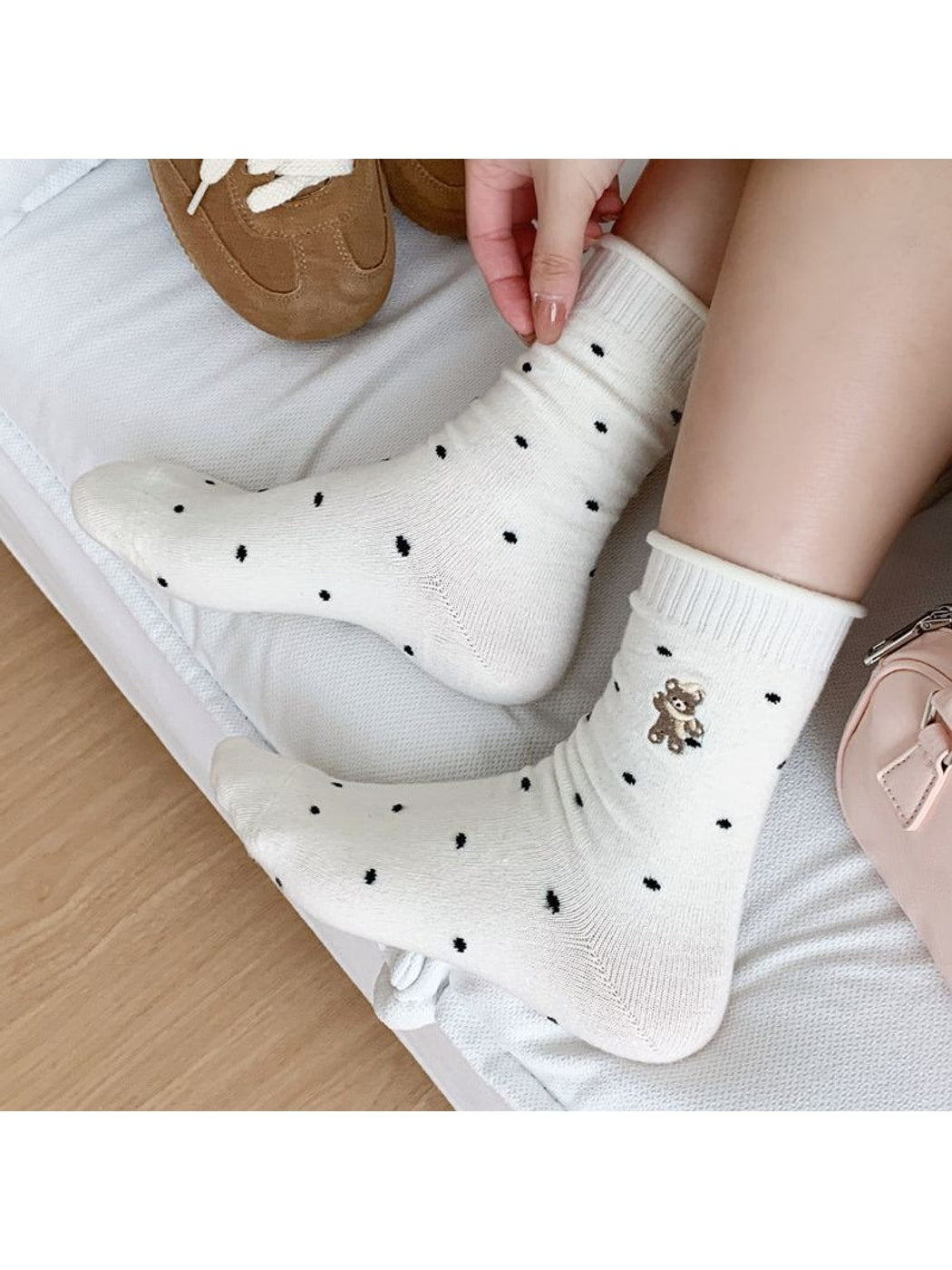 Rufia - Playful Polka Dot Crew Socks