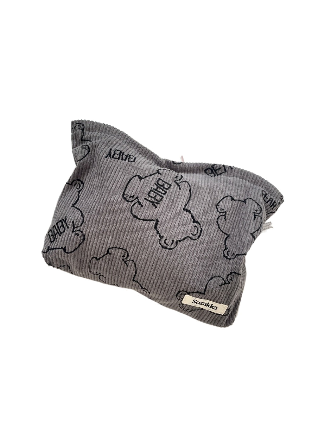 Cosbai - Teddy Bear Corduroy Cosmetic Bag