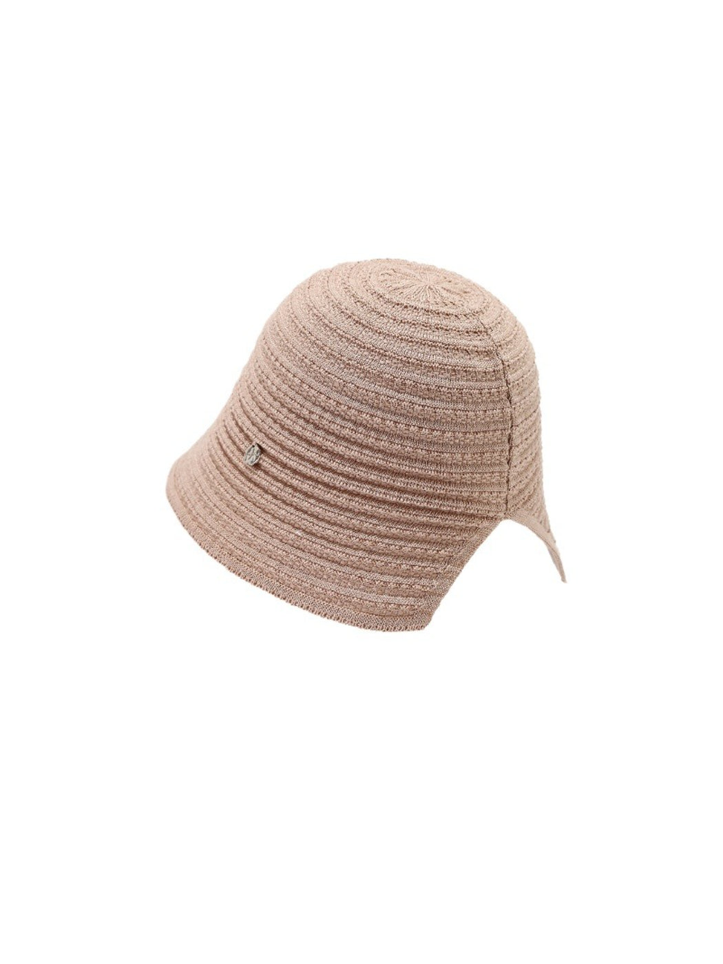 Top view of Haila modern cut edge ribbed bucket hat showing ribbed pattern