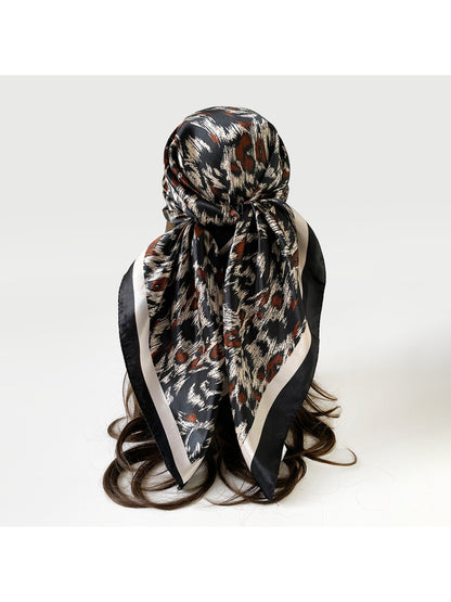 Scarvii - Abstract Leopard Border Square Scarf