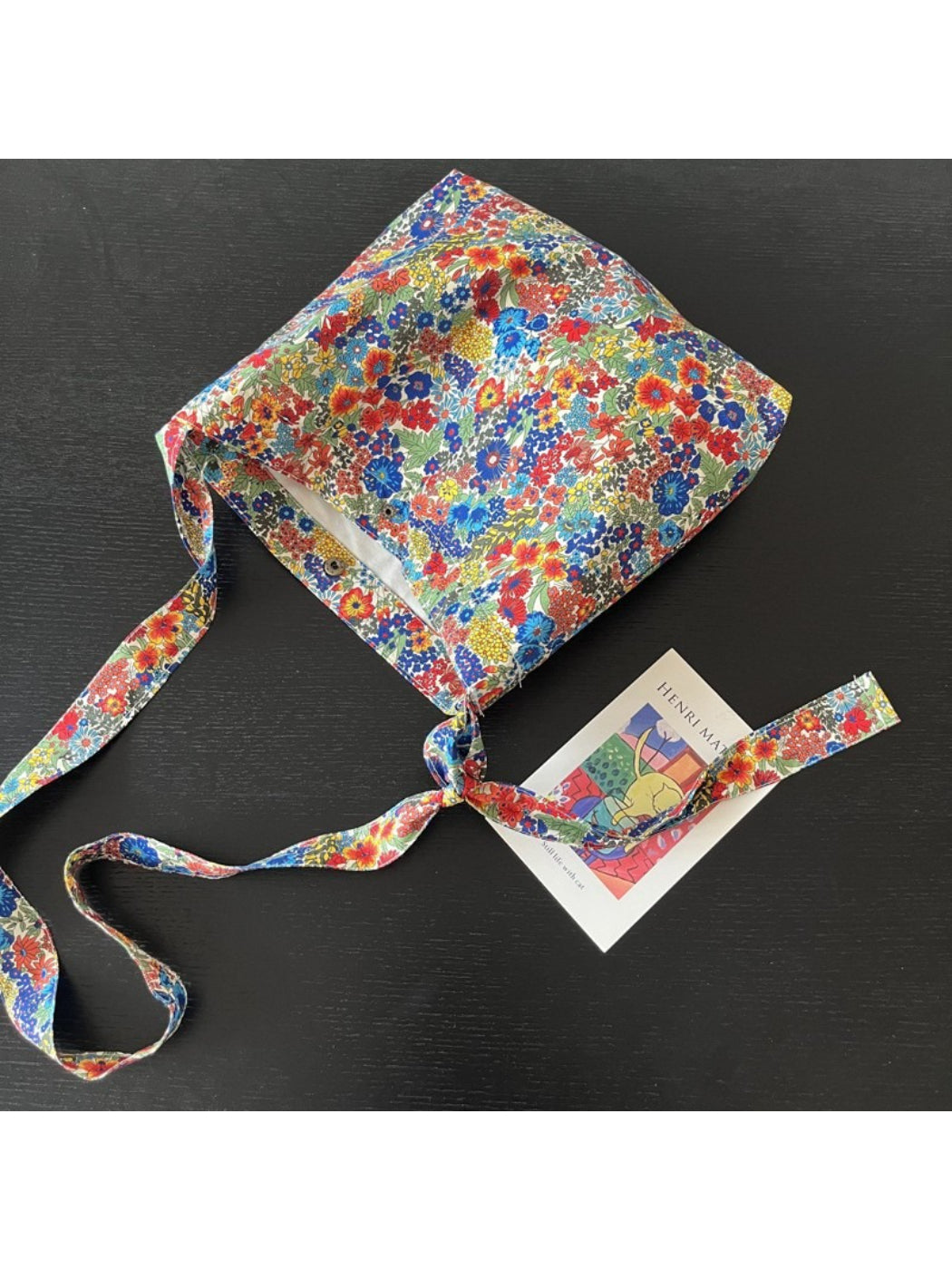 Cosbai Wildflower Print Shoulder Bag front view with floral pattern and strap