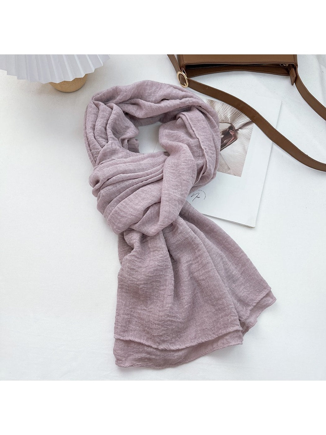 Scarvii - Solid Color Muted Style Long Scarf