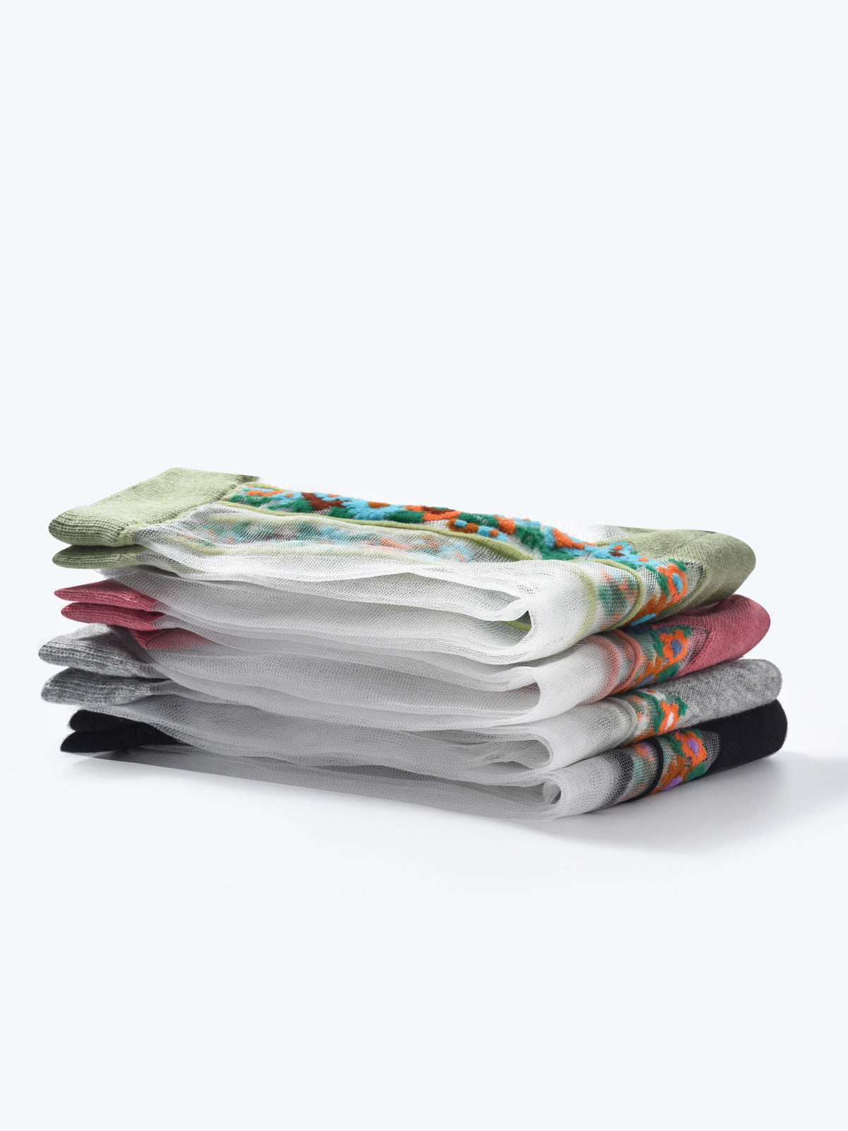 Rufia - Floral Panel Lightweight Sheer Socks