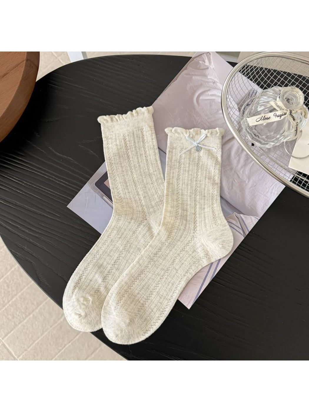 Rufia - Minimal Bow Knit Crew Socks product image 4