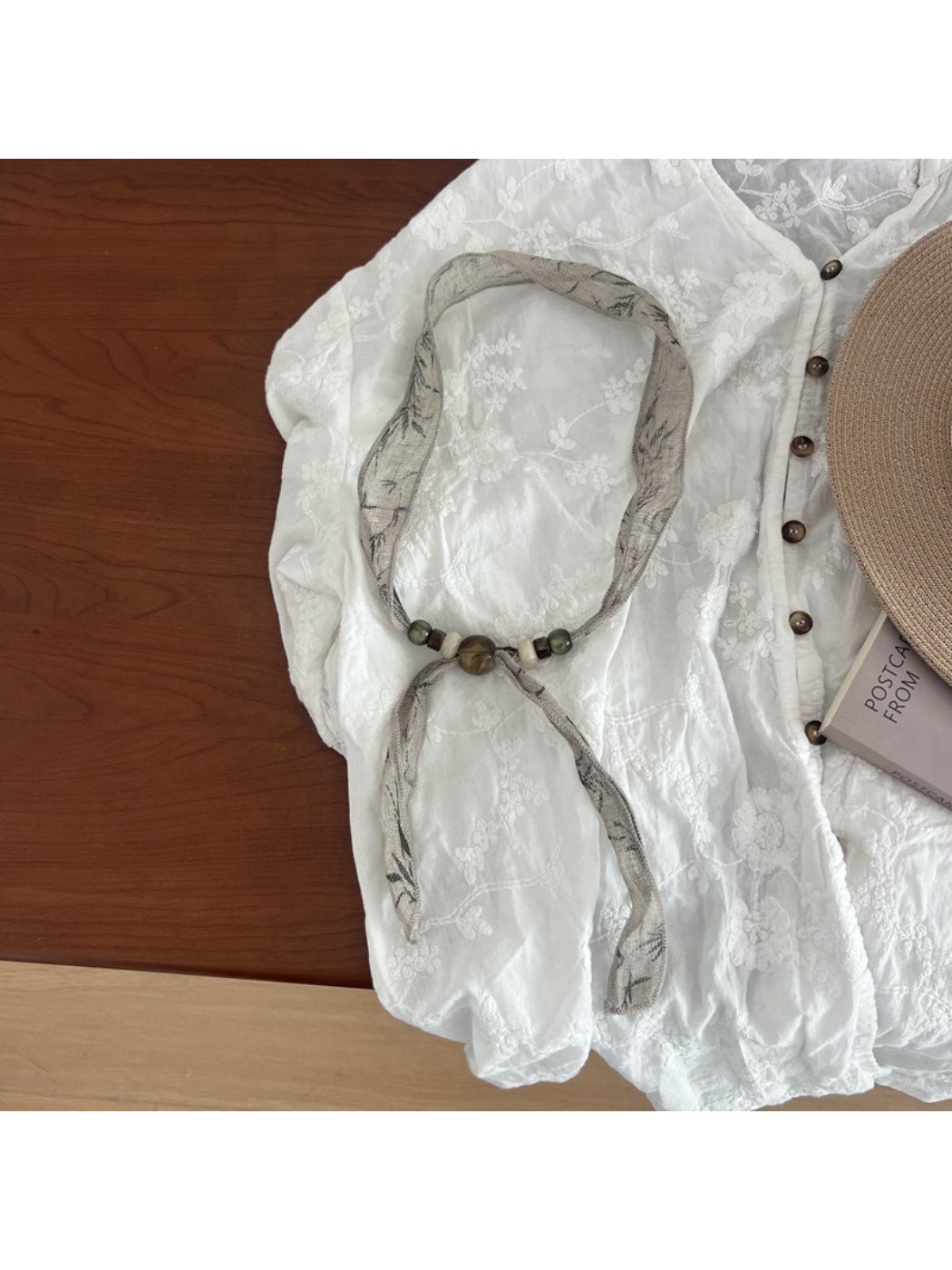 Scarvii Sheer Edge Bead Skinny Scarf