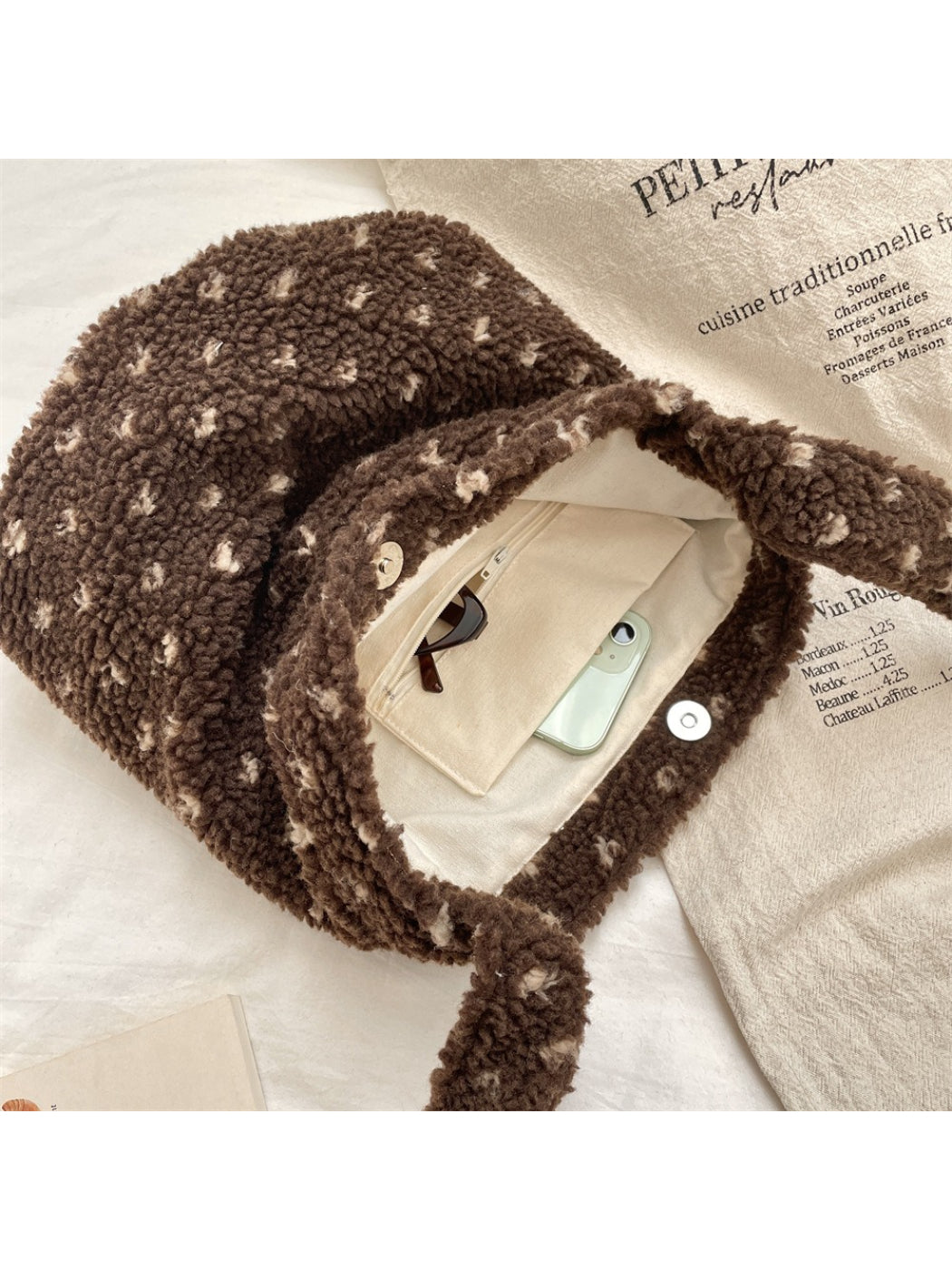 Cosbai – Soft Dot Pattern Shoulder Bag