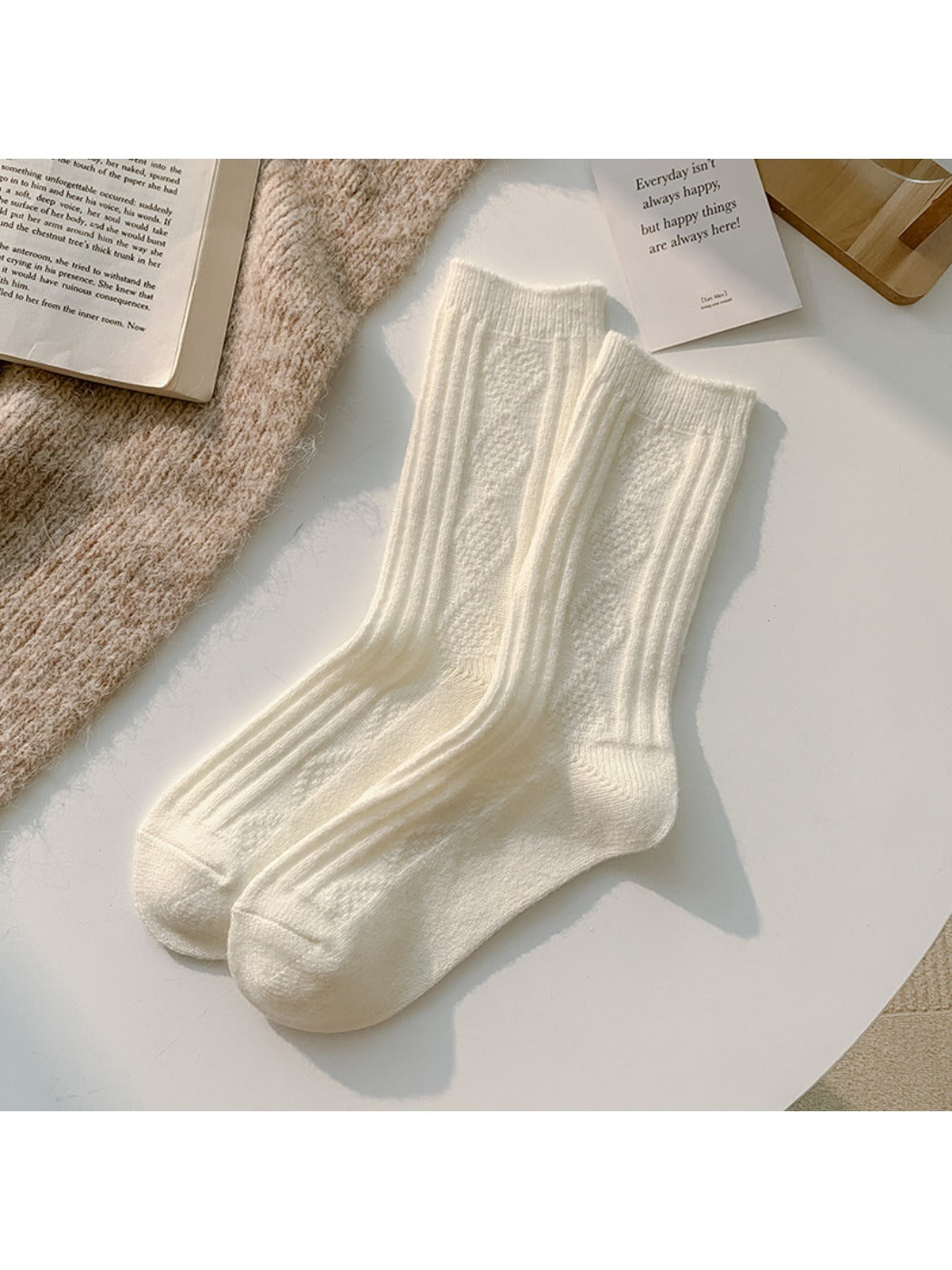 Rufia - Solid Color Mid-Calf Socks