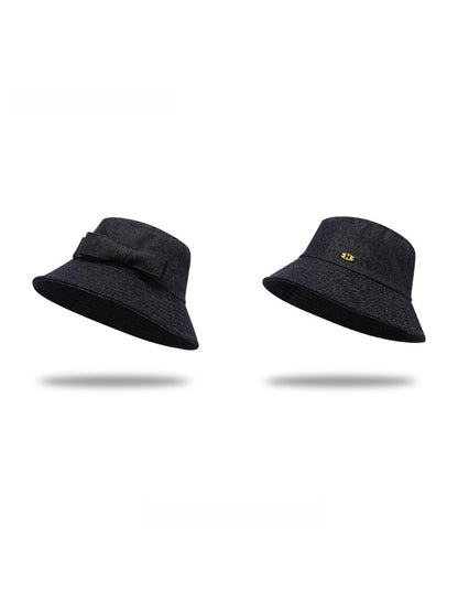 Haila - Bow Detail Flat Top Women's Bucket Hat