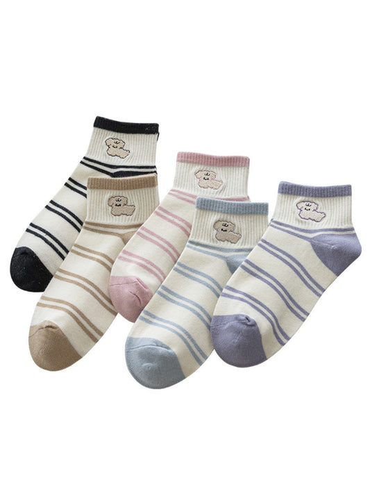 Rufia - Puppy Stripe Ankle Socks