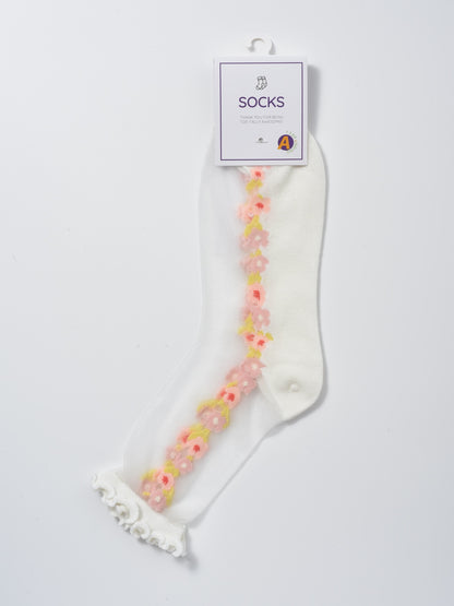 Rufia - Soft Sheer Floral Vine Crew Socks product image 5