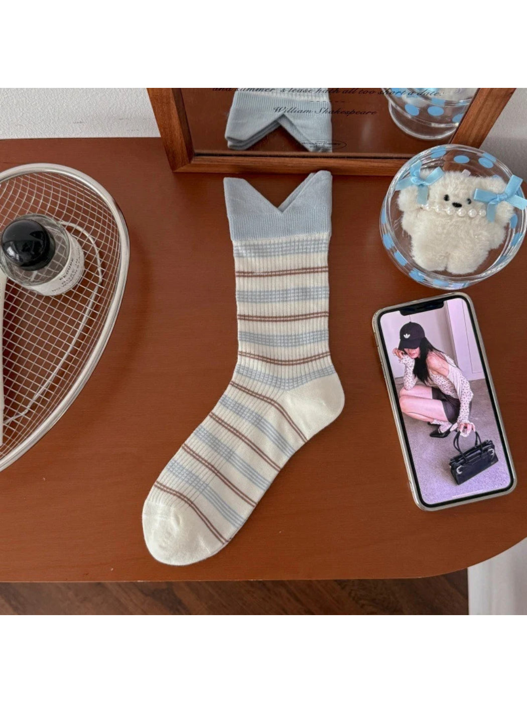 Rufia - Stripe Split V-Cuff Crew Socks