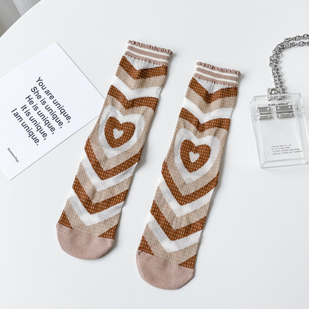 Rufia - Summer Mesh Heart Pattern Socks