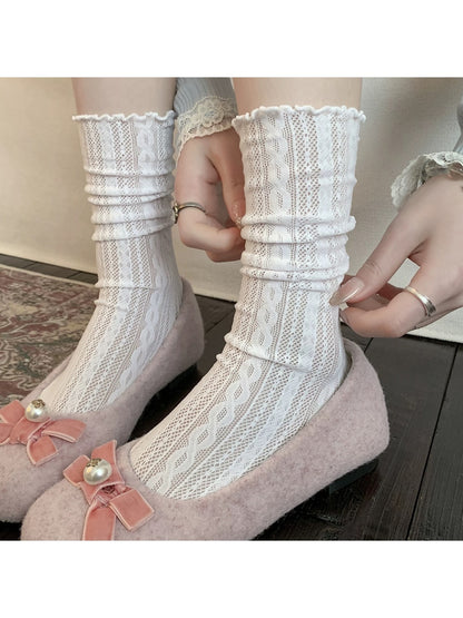 Rufia - Delicate Openwork Crew Socks