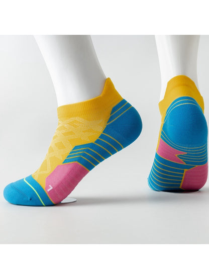 Rufia Colour Pop low cut sport socks displayed on a wooden surface
